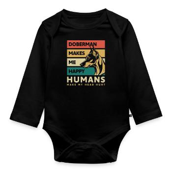 Wachhund Hundebesitzer Beschützer Schutzdienst - Baby Bio-Langarm-Body - Schwarz - Vorne