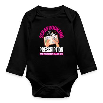Memory Book, Scrapbook, Scrapbook, Scrapbook, Scrapbook - Organic Longsleeve Baby Bodysuit - black - Front