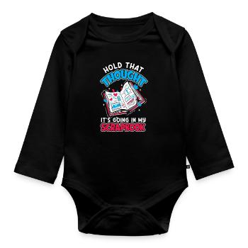 Memory Book, Scrapbook, Scrapbook, Scrapbook, Scrapbook - Organic Longsleeve Baby Bodysuit - black - Front