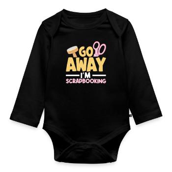 Memory Book, Scrapbook, Scrapbook, Scrapbook, Scrapbook - Organic Longsleeve Baby Bodysuit - black - Front