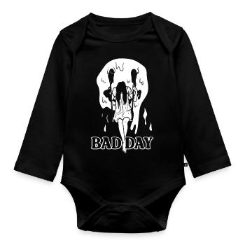 Vacation Late Summer Summer Vacation Holiday Sea Bad Day - Organic Longsleeve Baby Bodysuit - black - Front