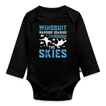 Parachutisme et sports extrêmes - Body Bébé bio manches longues - noir - Devant