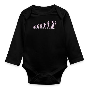 Mama Mother Evolution - Cadeau Future Maman - Body Bébé bio manches longues - noir - Devant
