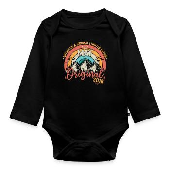 May 2018 May Anniversary 2018 May Original - Organic Longsleeve Baby Bodysuit - black - Front