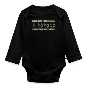 Jahrgang 1998 1998 Jahrgang 1998 Geburtstagsgeschenk - Baby Bio-Langarm-Body - Schwarz - Vorne
