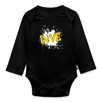 Dive - Tauchen Taucher Geschenk - Baby Bio-Langarm-Body - Schwarz - Vorne