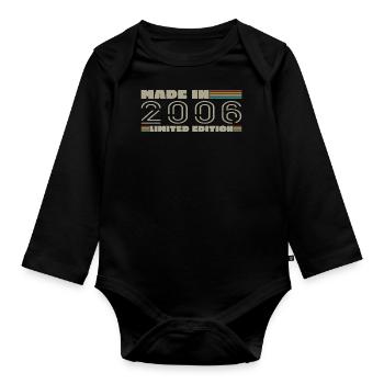 2006 Vintage 2006 Birthday Gift Born in 2006 - Organic Longsleeve Baby Bodysuit - black - Front