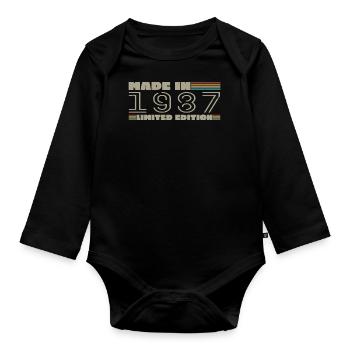 Cadeau d'anniversaire 1987 vintage 1987 né en 1987 - Body Bébé bio manches longues - noir - Devant