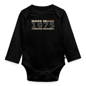 Cadeau d'anniversaire 1975 vintage 1975 né en 1975 - Body Bébé bio manches longues - noir - Devant