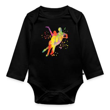 Figure Skater Ice Skating Figure Skating - Organic Longsleeve Baby Bodysuit - black - Front