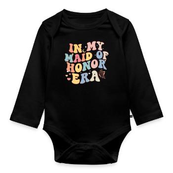 Enterrement de vie de jeune fille mariée - Body Bébé bio manches longues - noir - Devant