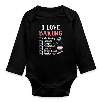 Baker - Organic Longsleeve Baby Bodysuit - black - Front