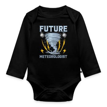 Future Meteorologist Gift For Kids Cool - Organic Longsleeve Baby Bodysuit - black - Front