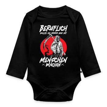 Professionnellement, j’ai toujours voulu faire quelque chose avec les gens - Body Bébé bio manches longues - noir - Devant