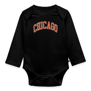 Chicago - Body Bébé bio manches longues - noir - Devant