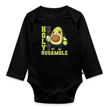 Rugby Avocado Holy Rugamole - Organic Longsleeve Baby Bodysuit - black - Front