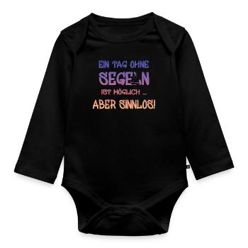 Segeln Segler Segelboot Kapitän - Baby Bio-Langarm-Body - Schwarz - Vorne