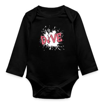 tauchen, diving, taucher, apnoe - Baby Bio-Langarm-Body - Schwarz - Vorne