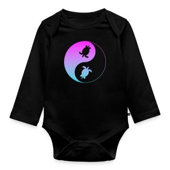 Schildkröte - Baby Bio-Langarm-Body - Schwarz - Vorne