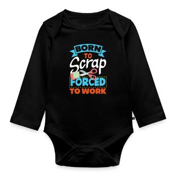 Memory Book, Scrapbook, Scrapbook, Scrapbook, Scrapbook - Organic Longsleeve Baby Bodysuit - black - Front