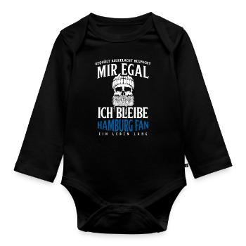 Hamburg Hanseatic City North German Low German - Organic Longsleeve Baby Bodysuit - black - Front