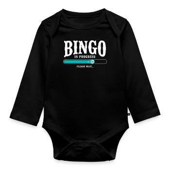 Bingo Player Bingo In Progress - Organic Longsleeve Baby Bodysuit - black - Front