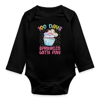 Cupcake Muffin Backen Geschenk - Baby Bio-Langarm-Body - Schwarz - Vorne