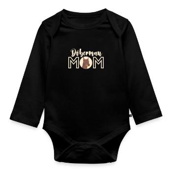 Doberman chien chiens cadeau pour animaux de compagnie - Body Bébé bio manches longues - noir - Devant