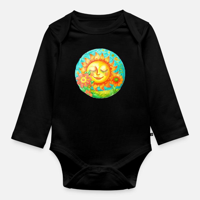 Beau soleil - Body Bébé bio manches longues - noir