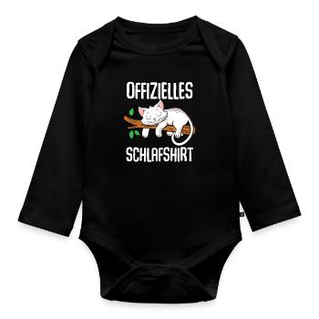 Chemise de nuit officielle pour chat - Body Bébé bio manches longues - noir - Devant