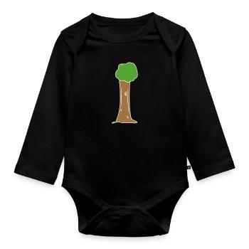 arbre, icône, nature, vert, plante - Body Bébé bio manches longues - noir - Devant