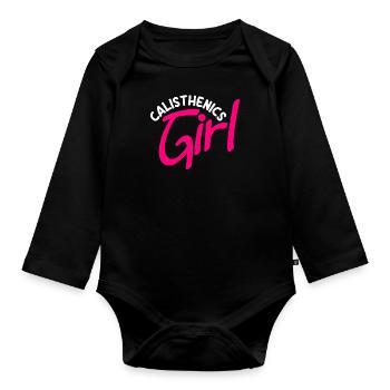 Calisthenics Training Fitness Workout - Organic Longsleeve Baby Bodysuit - black - Front