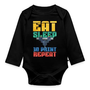 3d printing - Baby Bio-Langarm-Body - Schwarz - Vorne