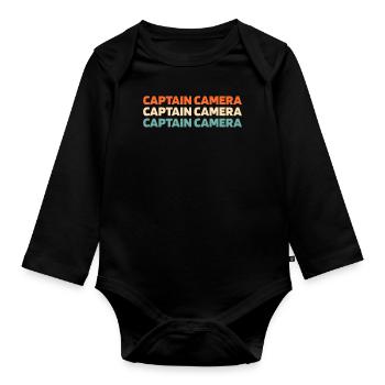 Photographer Photography Camera - Organic Longsleeve Baby Bodysuit - black - Front