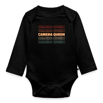 Photographer Photography Camera - Organic Longsleeve Baby Bodysuit - black - Front