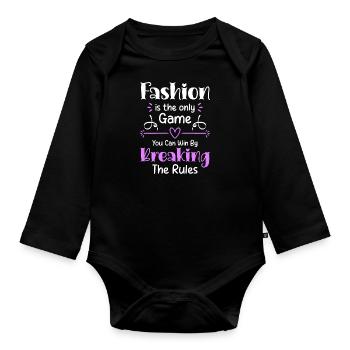 Défilé de shopping pour les amateurs de mode - Body Bébé bio manches longues - noir - Devant