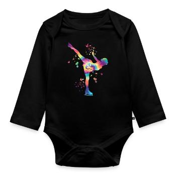 Figure Skater Ice Skating Figure Skating - Organic Longsleeve Baby Bodysuit - black - Front
