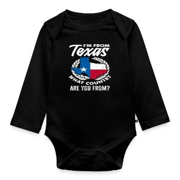 Texas Origin Texans - Organic Longsleeve Baby Bodysuit - black - Front