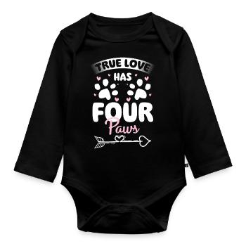 Perser Katzendame Katzenfreund - Baby Bio-Langarm-Body - Schwarz - Vorne