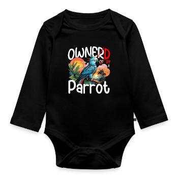 Parrot Owned By A Parrot Bird Owner Ornithologist - Baby Bio-Langarm-Body - Schwarz - Vorne