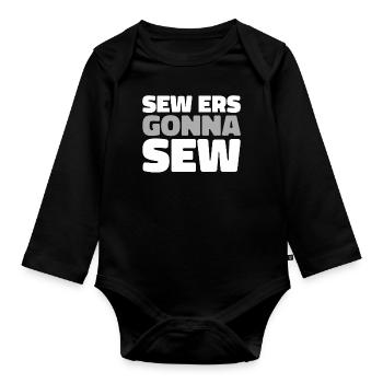 Sewing Sewing Machine - Organic Longsleeve Baby Bodysuit - black - Front