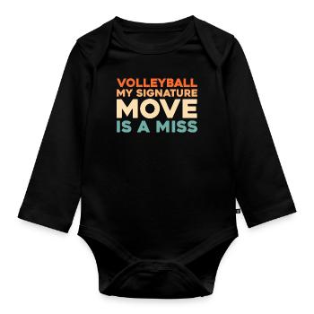 Volleyball Volleyball Players - Organic Longsleeve Baby Bodysuit - black - Front