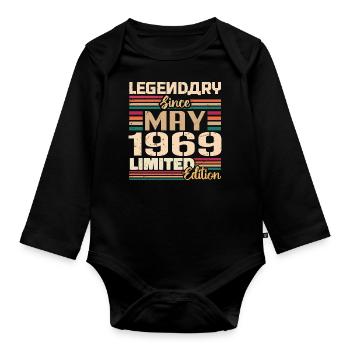 Mai 1969 Mai - Jubilé Mai 1969 - Body Bébé bio manches longues - noir - Devant