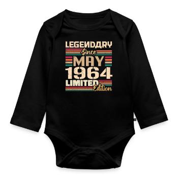 May 1964 May - Jubilee May 1964 - Organic Longsleeve Baby Bodysuit - black - Front