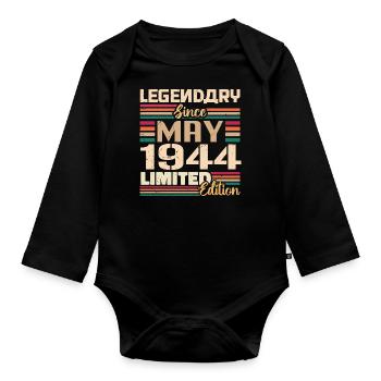 Mai 1944 Mai - Jubilé Mai 1944 - Body Bébé bio manches longues - noir - Devant