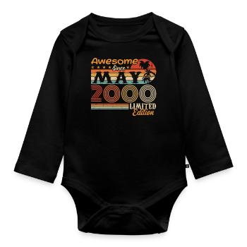 May 2000 - Year 2000 Anniversary - May 2000 - Organic Longsleeve Baby Bodysuit - black - Front