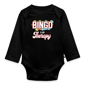 Le bingo est ma thérapie - Body Bébé bio manches longues - noir - Devant