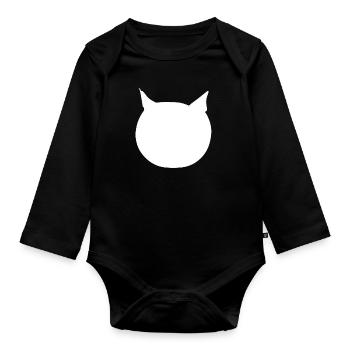 Cat head animal icon cartoon - Organic Longsleeve Baby Bodysuit - black - Front
