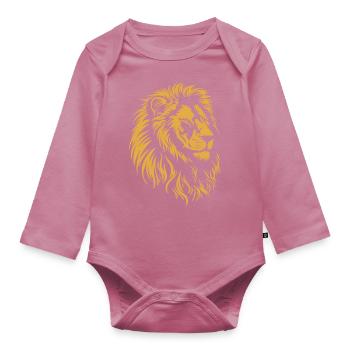 Lion Wildcat King Africa Cat Big Five - Body Bébé bio manches longues - mauve - Devant