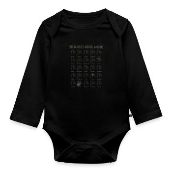 Perruche ondulée - Body Bébé bio manches longues - noir - Devant